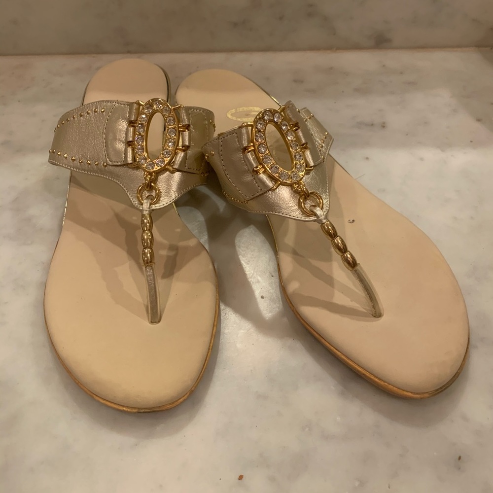 Platinum and Gold jeweled ONEX sandals